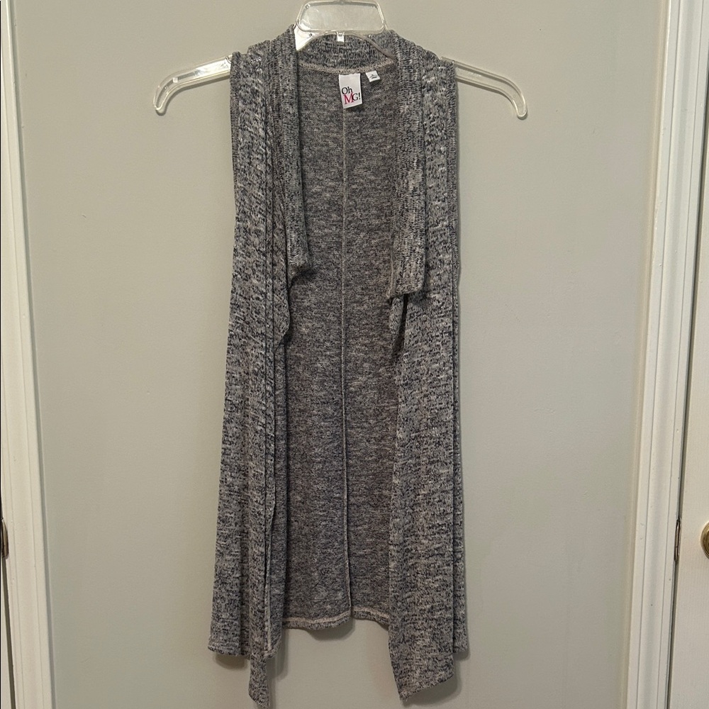 Elegant Gray Open Front Cardigan